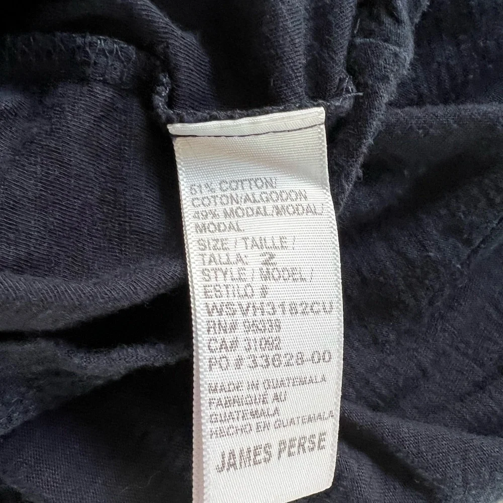 James Perse Navy Blue Slub Tee Size 2 - Picture 8 of 9